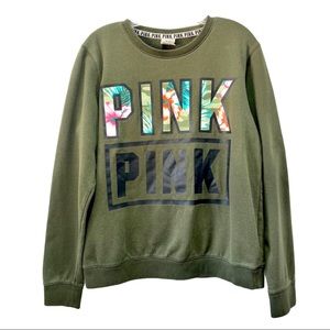 Victoria’s Secret PINK Green Graphic Sweatshirt M